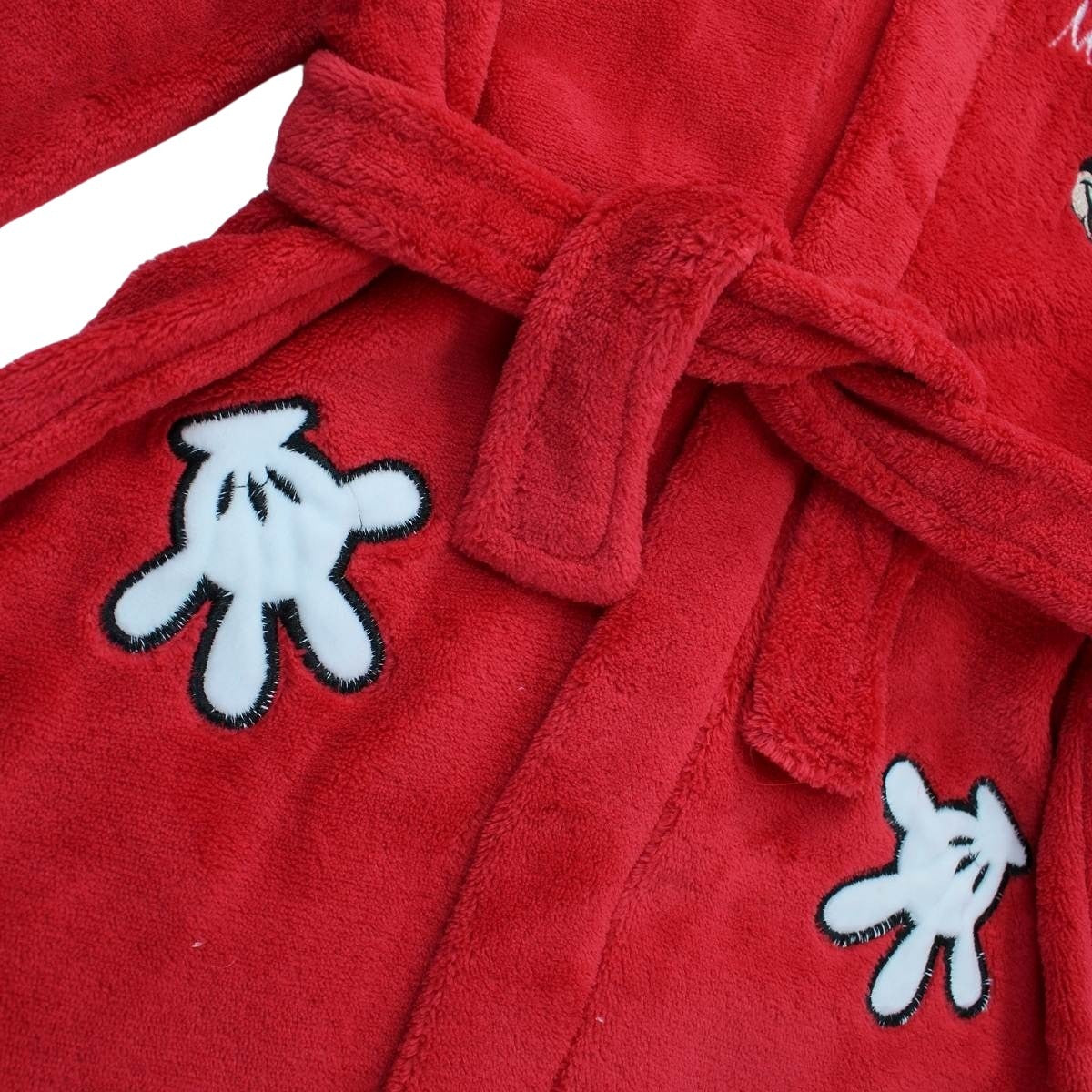 Peignoir Mickey - 3/4A Garçon - Enfant - Rouge - 100 % Polyester, 240 GSM, CORAL FLEECE - TrendyFlair
