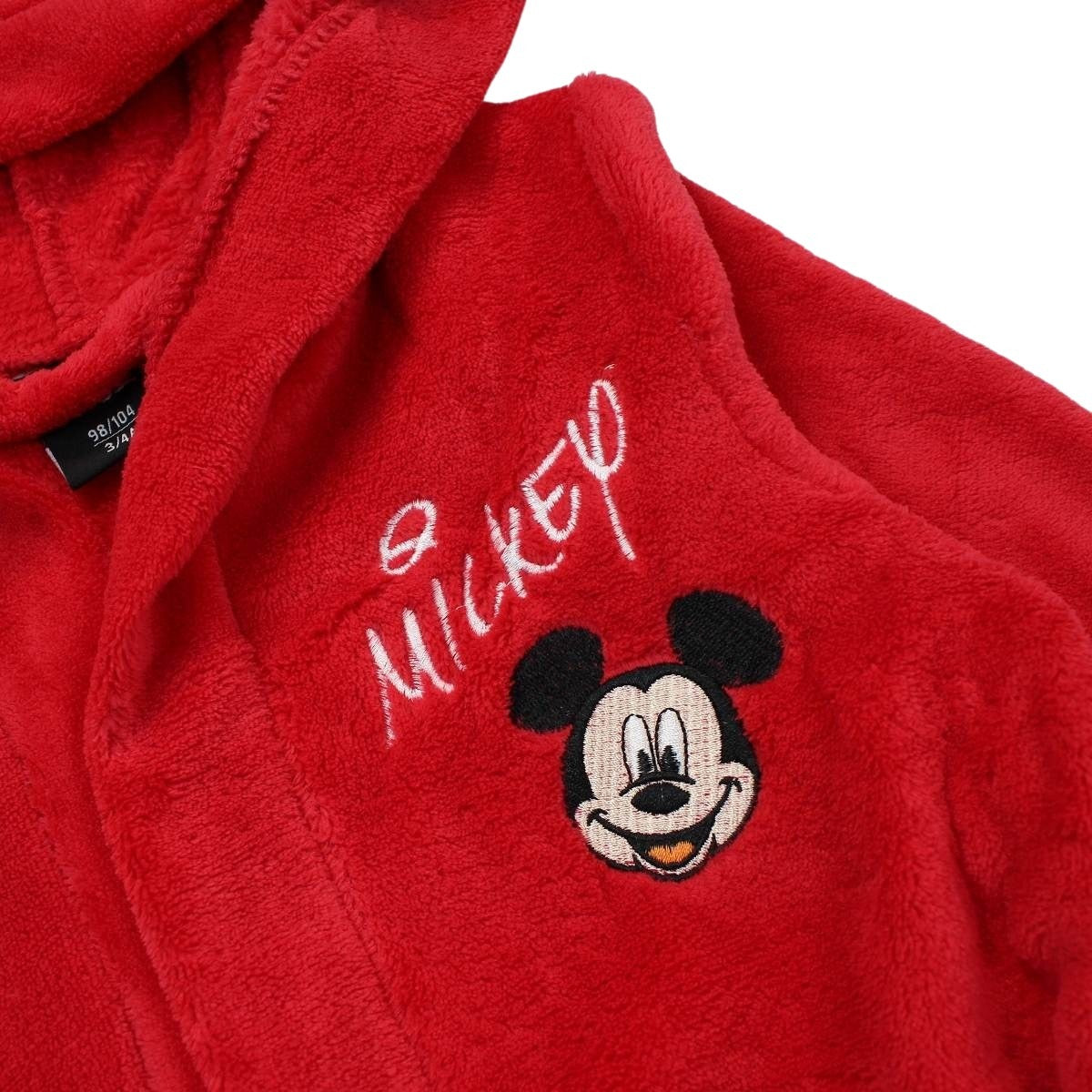Peignoir Mickey - 3/4A Garçon - Enfant - Rouge - 100 % Polyester, 240 GSM, CORAL FLEECE - TrendyFlair