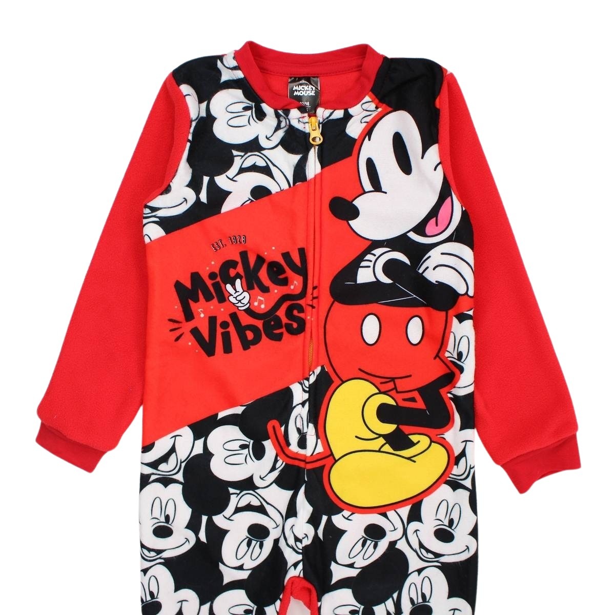 Combinaison Mickey - 4/5A Garçon - Enfant - Rouge - 100 % Polyester - 190 gsm Polaire - TrendyFlair