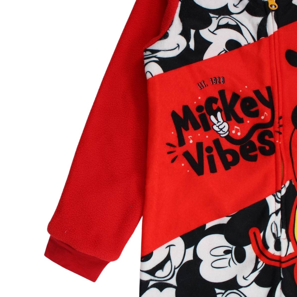 Combinaison Mickey - 4/5A Garçon - Enfant - Rouge - 100 % Polyester - 190 gsm Polaire - TrendyFlair