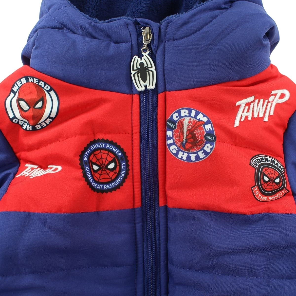 Parka capuche Spiderman - 3A Garçon - Enfant - Marine - 100% Polyester - TrendyFlair