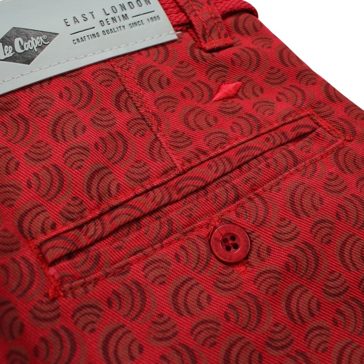 Bermuda Lee Cooper - 6A Garçon - Enfant - Rouge - 100% Coton Twill - TrendyFlair