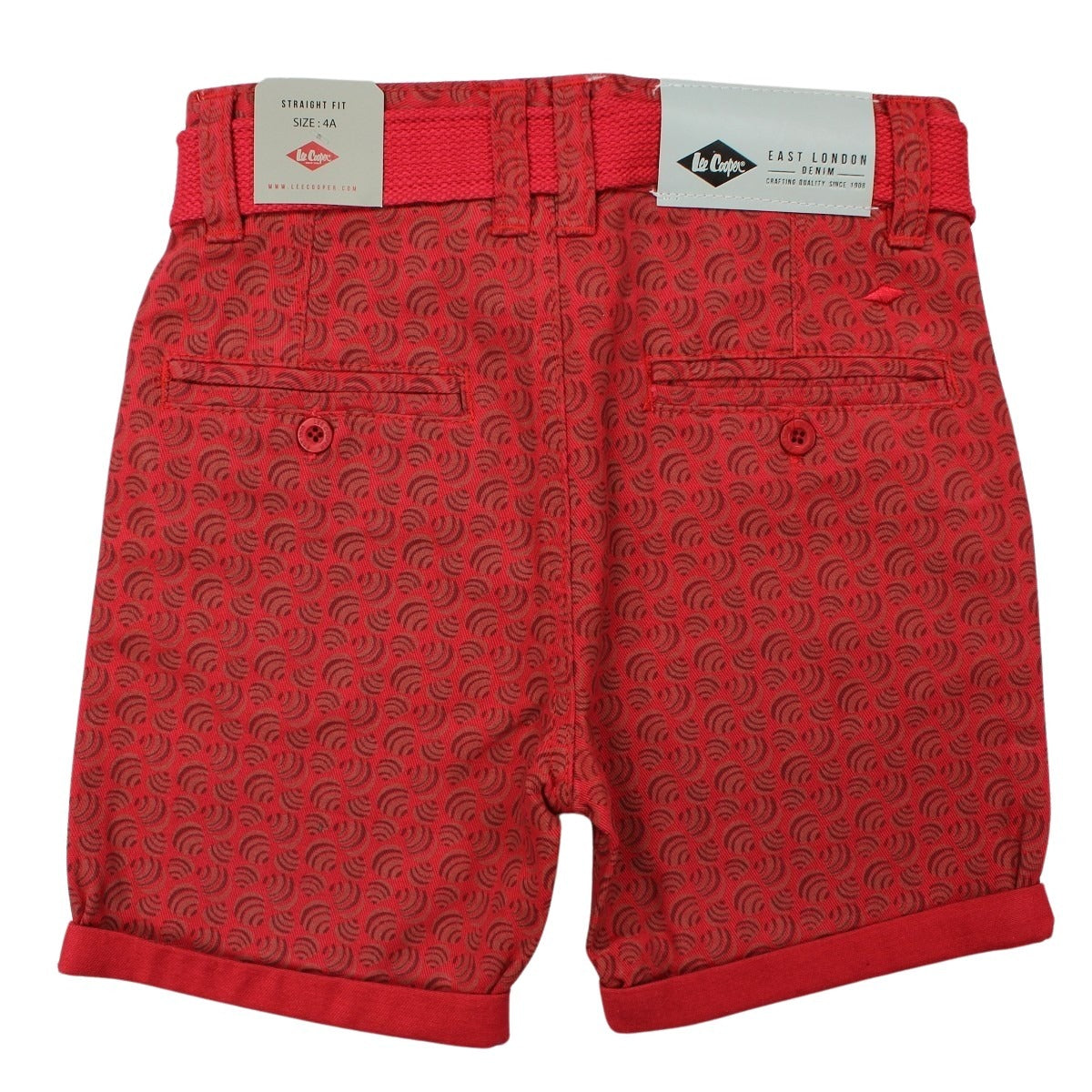 Bermuda Lee Cooper - 6A Garçon - Enfant - Rouge - 100% Coton Twill - TrendyFlair