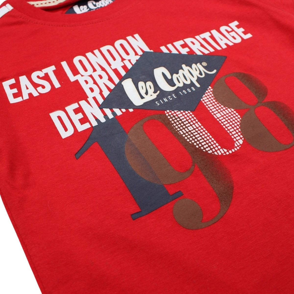 T-Shirt Lee Cooper - 4A Garçon - Enfant - Rouge - 100 % Coton - 160 gsm - TrendyFlair
