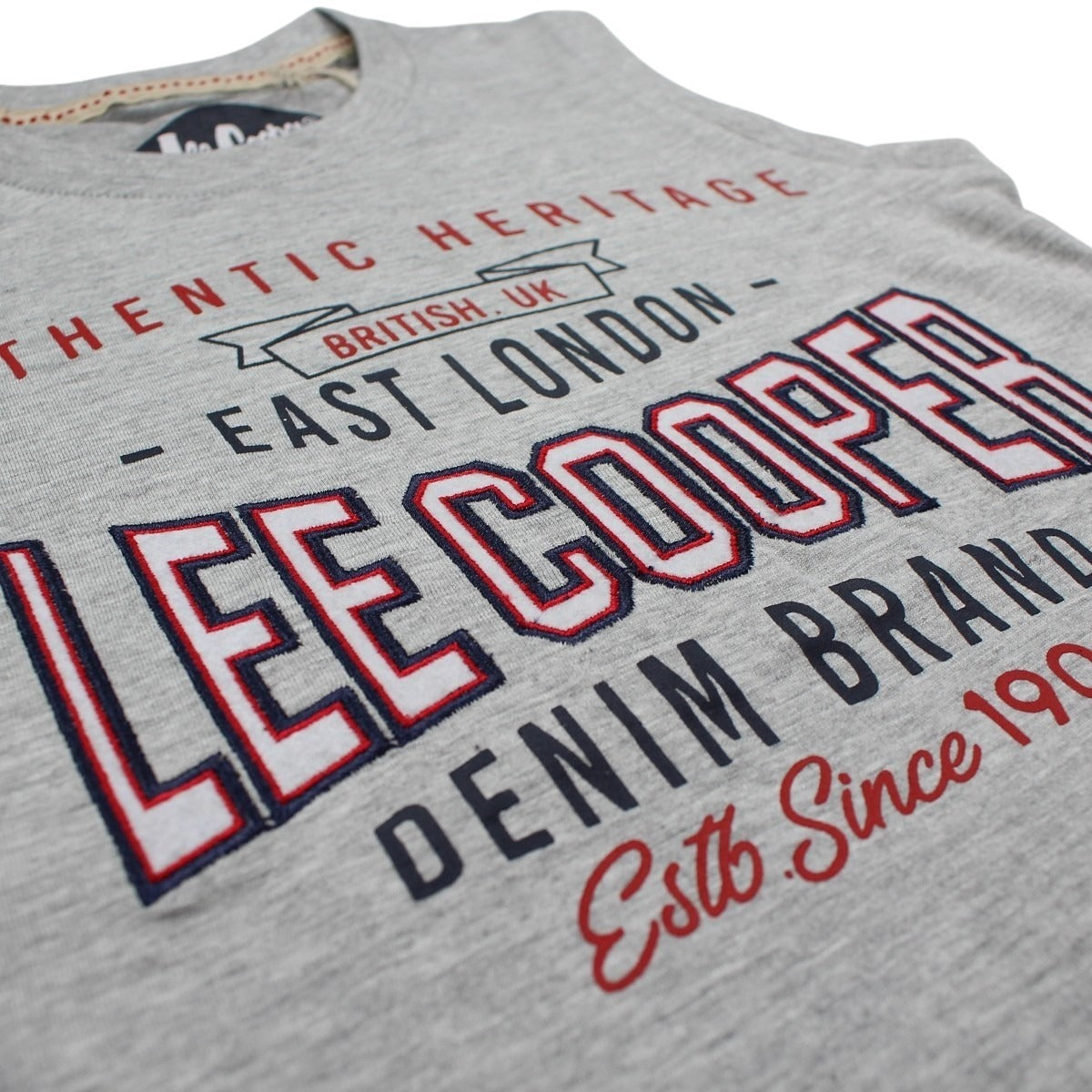 T-Shirt Lee Cooper - 4A Garçon - Enfant - Gris - 95 % Coton - 5 % viscose - TrendyFlair
