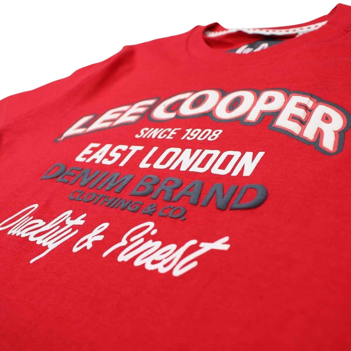 T-Shirt Lee Cooper - 4A Garçon - Enfant - Rouge - 100 % Coton - TrendyFlair