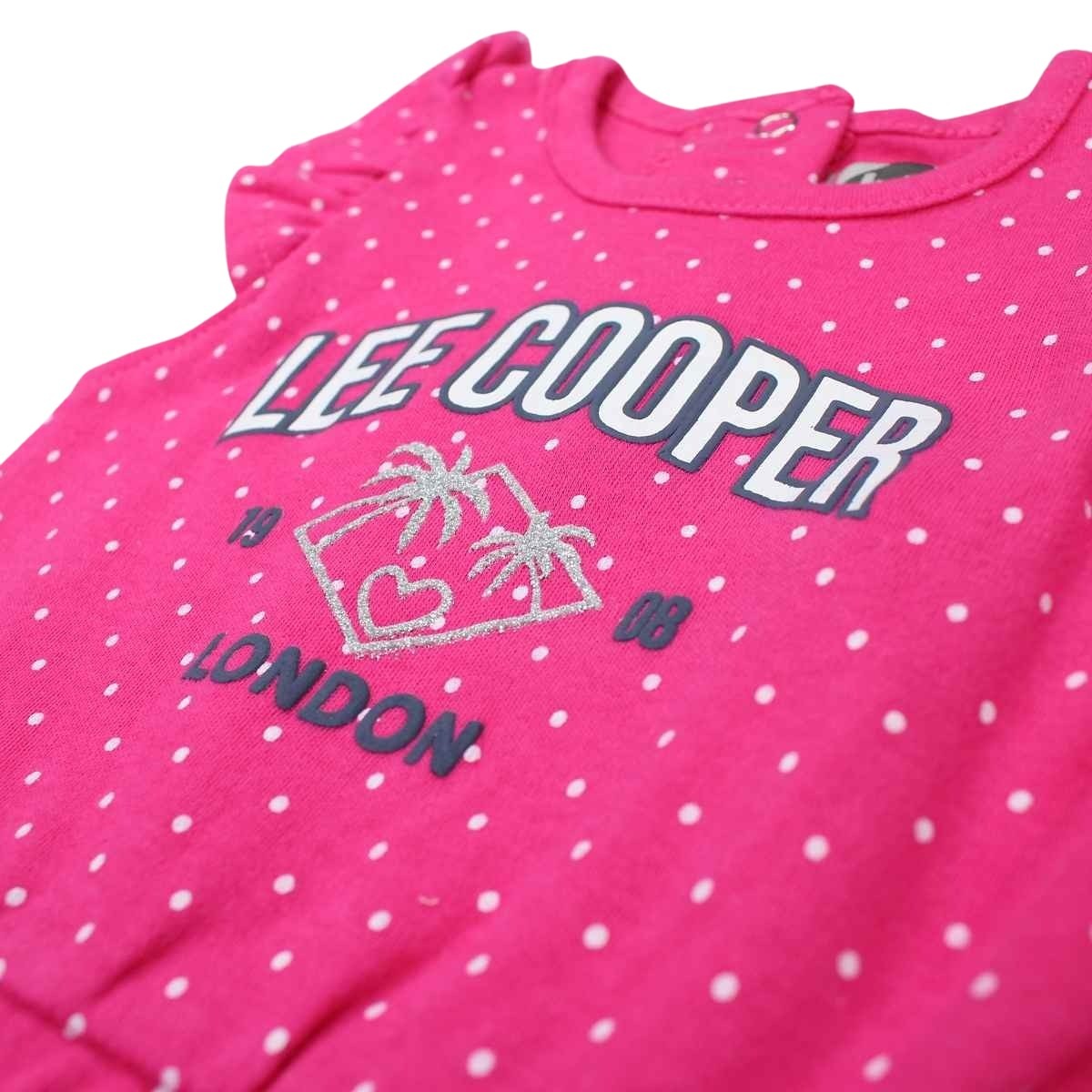 Combishort Lee Cooper - 1M Bébé Fille - Enfant - Rose - 100 % Coton - Interlock 180 g/m² - TrendyFlair