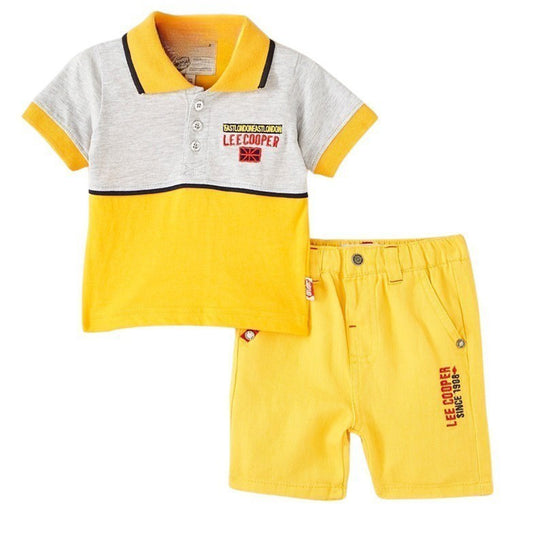 Ensemble bebe Lee Cooper - 6M Bébé Garçon - Enfant - Jaune - 100% Coton - TrendyFlair