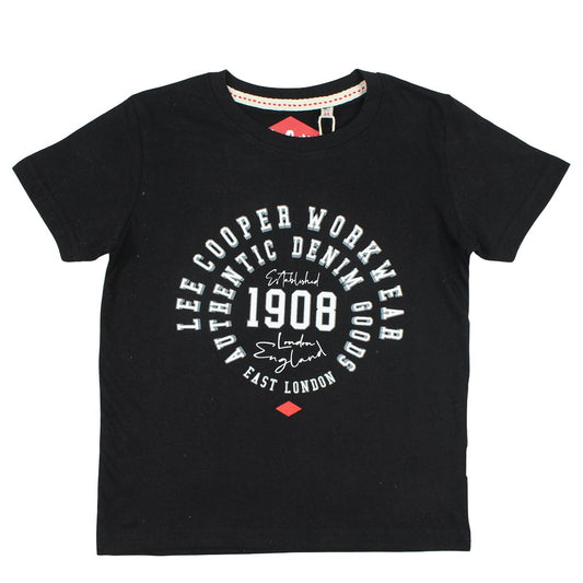 T-Shirt Lee Cooper - 6A Garçon - Enfant - Noir - 100% Coton - TrendyFlair
