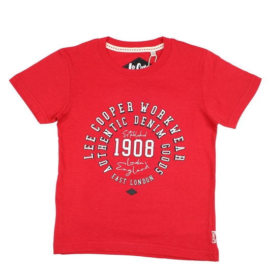 T-Shirt Lee Cooper - 6A Garçon - Enfant - Rouge - 100% Coton - TrendyFlair