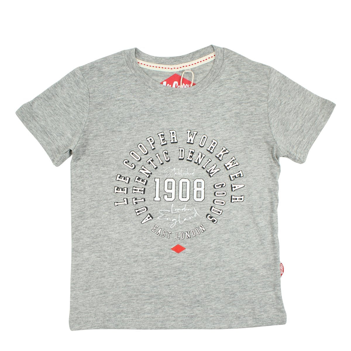 T-Shirt Lee Cooper - 6A Garçon - Enfant - Gris - 100% Coton - TrendyFlair