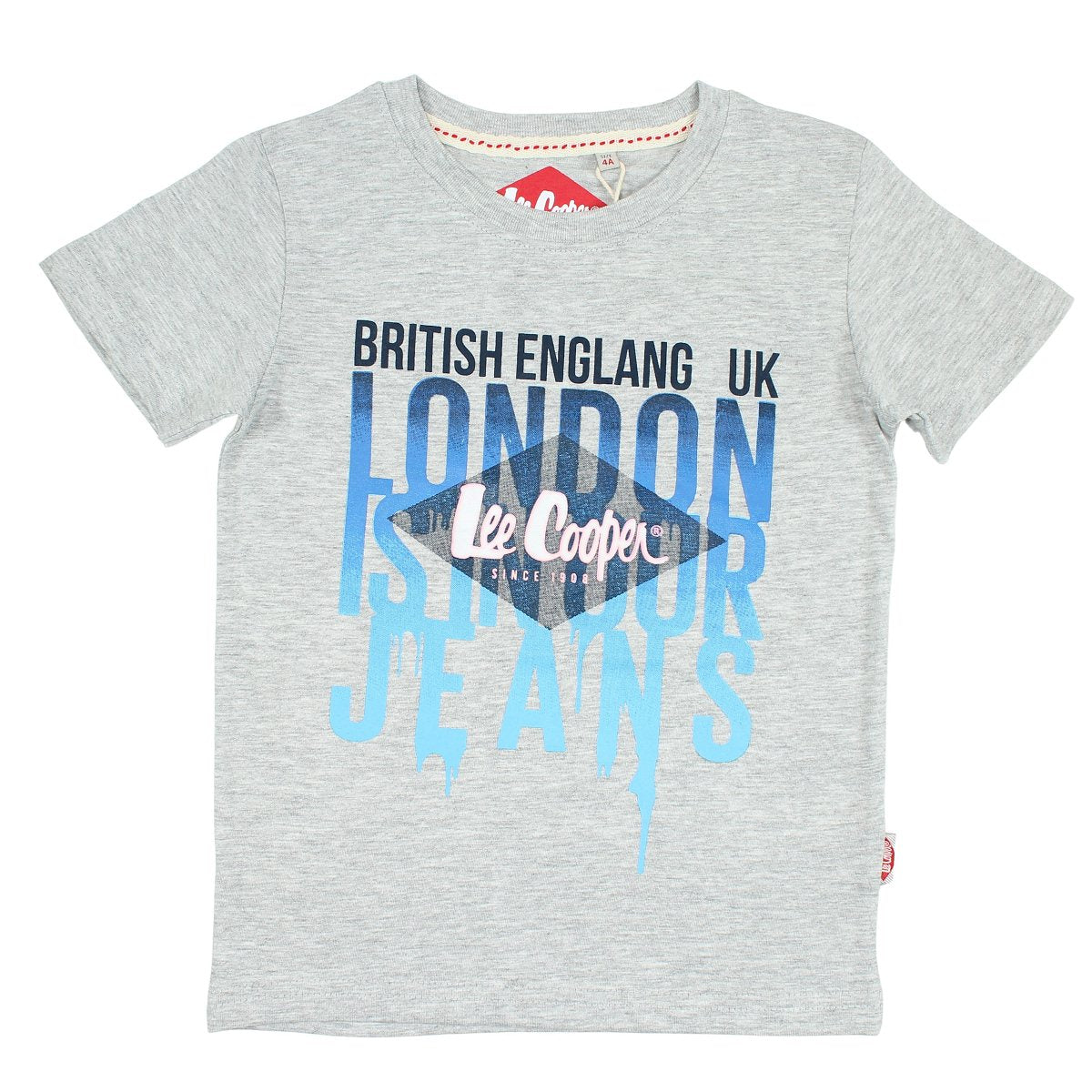 T-Shirt Lee Cooper - 6A Garçon - Enfant - Gris - 100% Coton - TrendyFlair