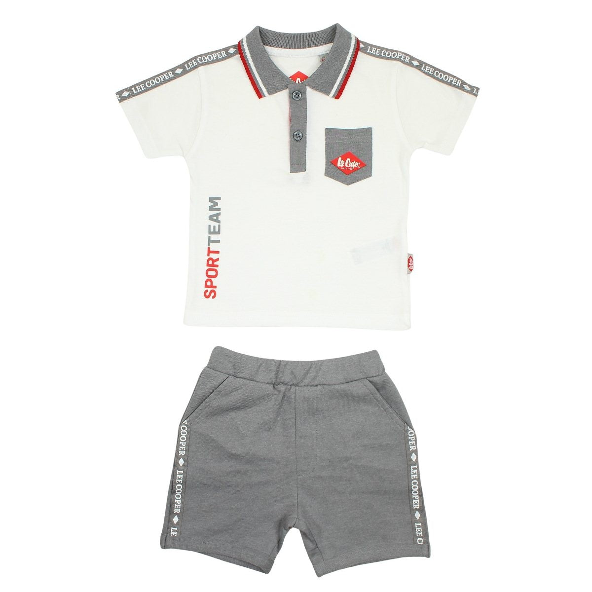 Ensemble bébé Lee Cooper - 6M Bébé Garçon - Enfant - Blanc - 60% Coton 40% Polyester - TrendyFlair