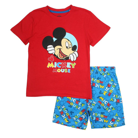 Ensemble Mickey - 3A Garçon - Enfant - Rouge - 100% Coton 160 GSM SJ, MELANGE: 93%Coton, 7%Polyester. - TrendyFlair
