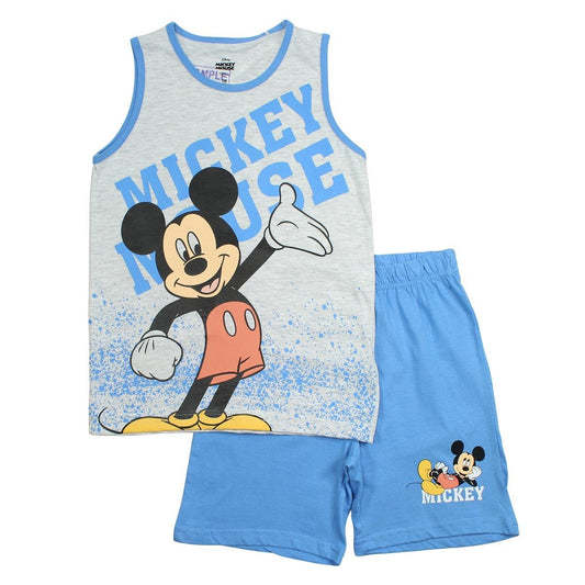 Ensemble Mickey - 3A Garçon - Enfant - Bleu - 100% Coton 160 GSM SJ, MELANGE: 93%Coton, 7%Polyester. - TrendyFlair