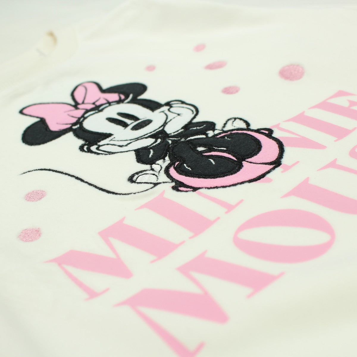 Sweat Minnie - 4A Fille - Enfant - Blanc - 95% Polyester, 5% Élasthanne, 250 GSM VELOUR - TrendyFlair