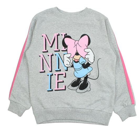 Sweat Minnie - 4A Fille - Enfant - Gris - 93% Coton, 7% Polyester, 260 GSM FLEECE BRUSHED - TrendyFlair