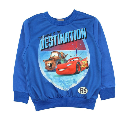 Sweat Cars - 3A Garçon - Enfant - Bleu - 65% Polyester - 35% Coton - TrendyFlair