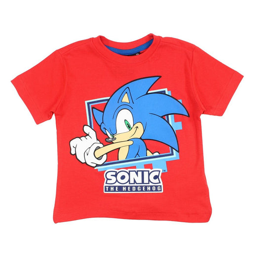 T-Shirt Sonic - 6A Garçon - Enfant - Rouge - 100% Coton - TrendyFlair