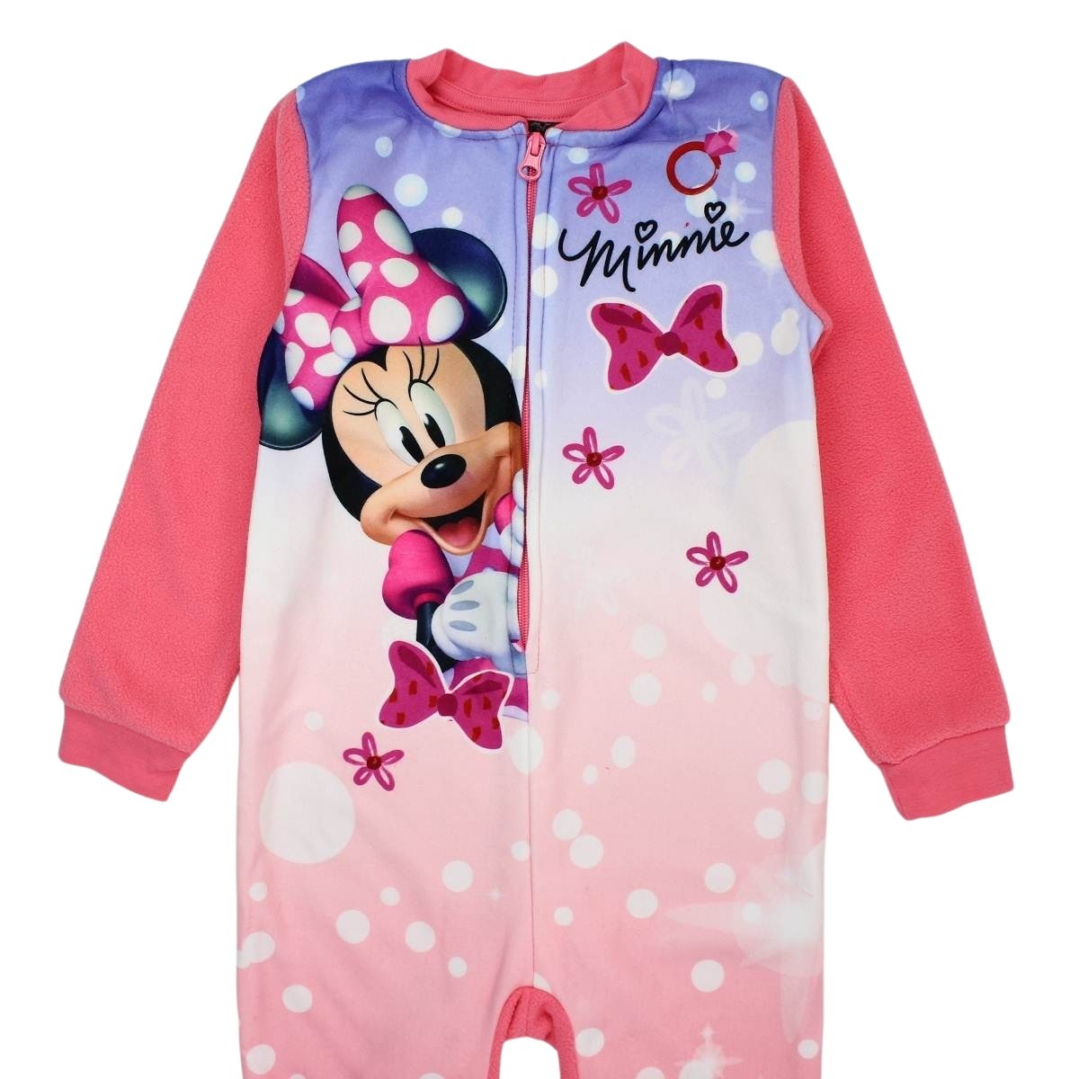 Combinaison Minnie - 4/5A Fille - Enfant - Rose - 100 % Polyester - 190 gsm Polaire - TrendyFlair