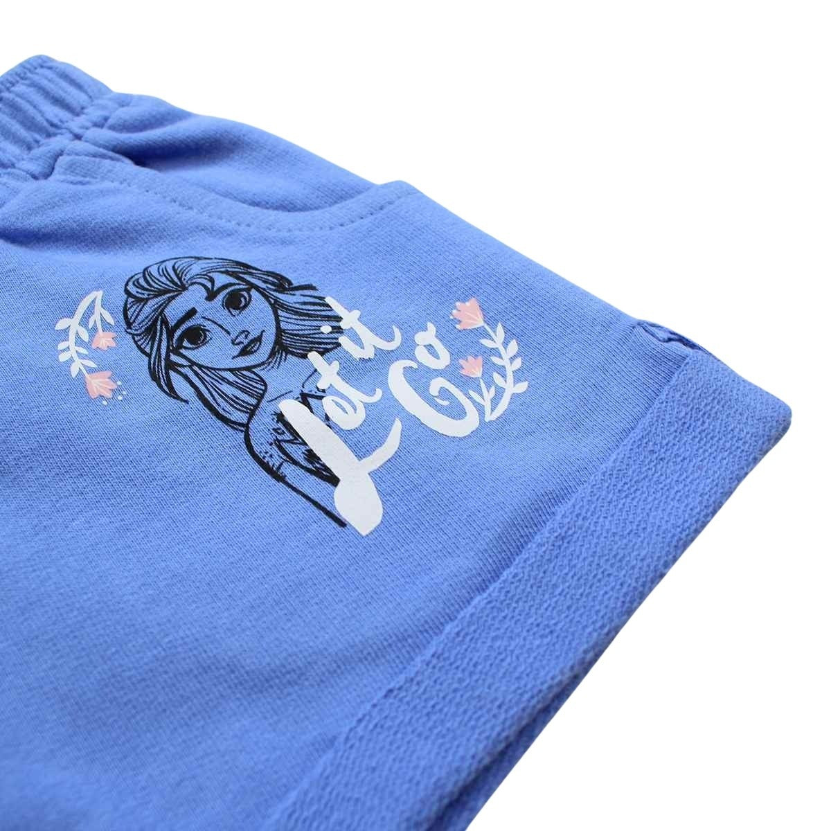 Short La reine des Neiges - 2A Fille - Enfant - Bleu - 98 % Coton - 2 % Polyester - TrendyFlair