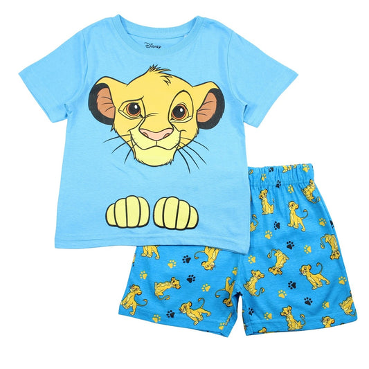Ensemble Le Roi lion - 4A Garçon - Enfant - Bleu - 100% Coton, 160 GSM SJ, MELANGE: 93% Coton, 7%Polyester - TrendyFlair