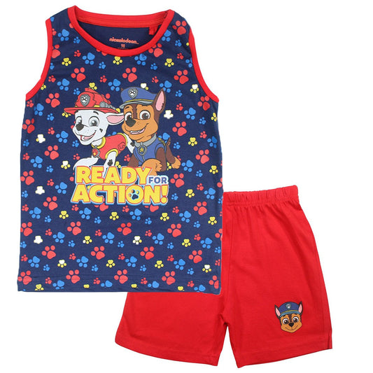 Ensemble Paw Patrol - 4A Garçon - Enfant - Rouge - 100% Coton - TrendyFlair