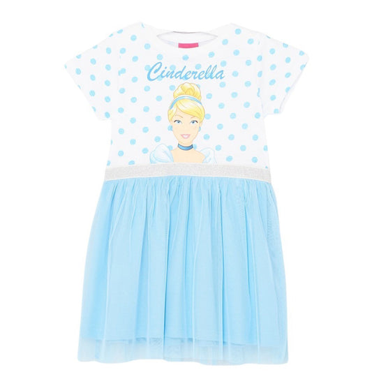 Robe Tuile Princesse - 3A Fille - Enfant - Blanc - 100% Coton, 160 GSM SJ, TULLE - 100% Polyester - TrendyFlair