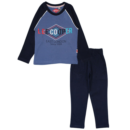 Pyjama Lee Cooper - 6A Garçon - Enfant - Bleu - 100% Coton - TrendyFlair