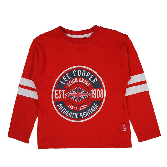 T-Shirt Lee Cooper - 4A Garçon - Enfant - Rouge - 100 % Coton - TrendyFlair
