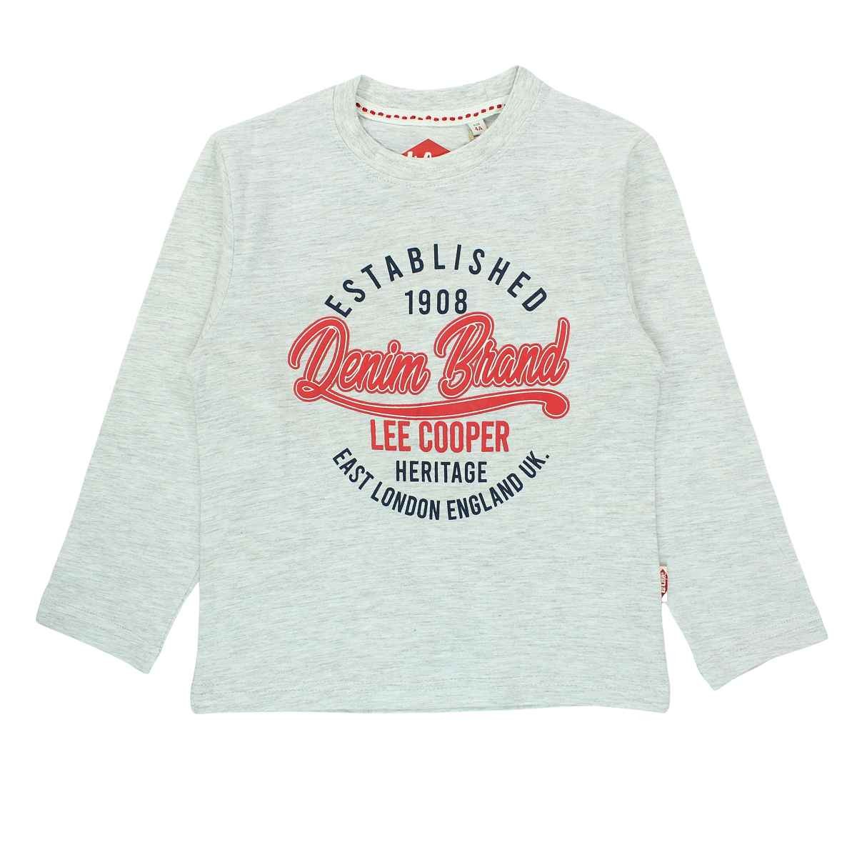 T-Shirt manches longues Lee Cooper - 6A Garçon - Enfant - Gris - 100 % Coton - TrendyFlair