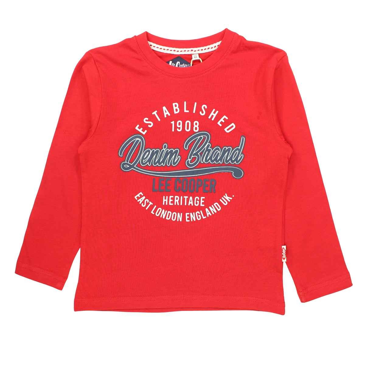 T-Shirt manches longues Lee Cooper - 6A Garçon - Enfant - Rouge - 100 % Coton - TrendyFlair