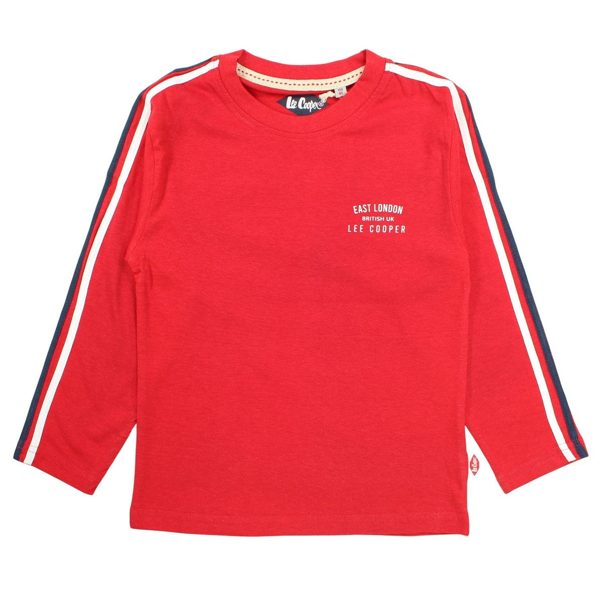 T-Shirt manches longues Lee Cooper - 4A Garçon - Enfant - Rouge - 100% Coton S/J GSM 160 - TrendyFlair