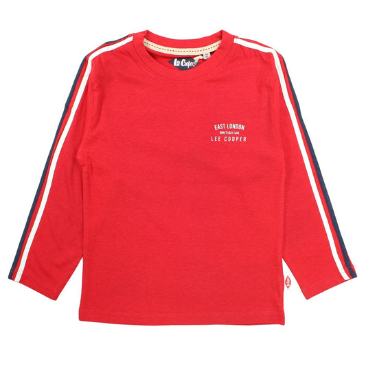 T-Shirt manches longues Lee Cooper - 4A Garçon - Enfant - Rouge - 100% Coton S/J GSM 160 - TrendyFlair