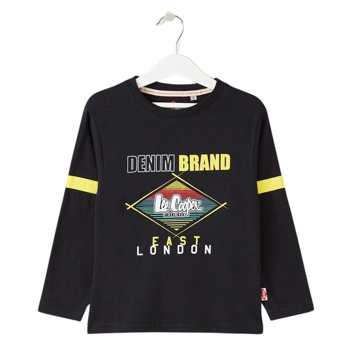 T-Shirt manches longues Lee Cooper - 4A Garçon - Enfant - Noir - 100% Coton S/J GSM 160 - TrendyFlair
