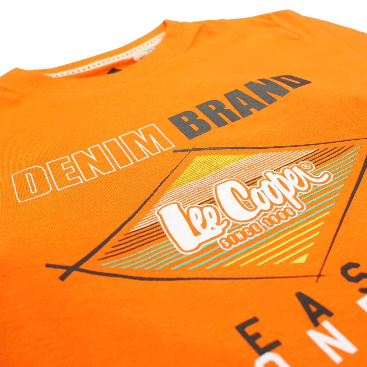 T-Shirt manches longues Lee Cooper - 4A Garçon - Enfant - Orange - 100% Coton S/J GSM 160 - TrendyFlair