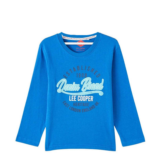 T-Shirt manches longues Lee Cooper - 6A Garçon - Enfant - Bleu - 100 % Coton - TrendyFlair