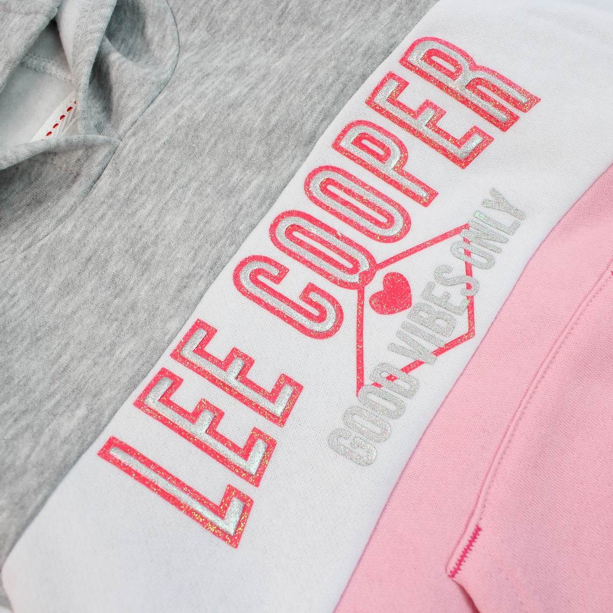 Sweat à capuche Lee Cooper - 4A Fille - Enfant - Gris - 80 % Polyester - 20 % Coton - TrendyFlair