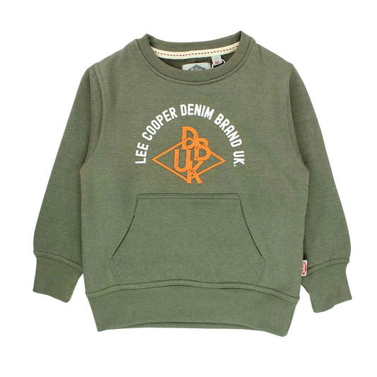 Sweat Lee Cooper - 6A Garçon - Enfant - Kaki - 60 % Coton - 40 % Polyester 300 gsm - TrendyFlair