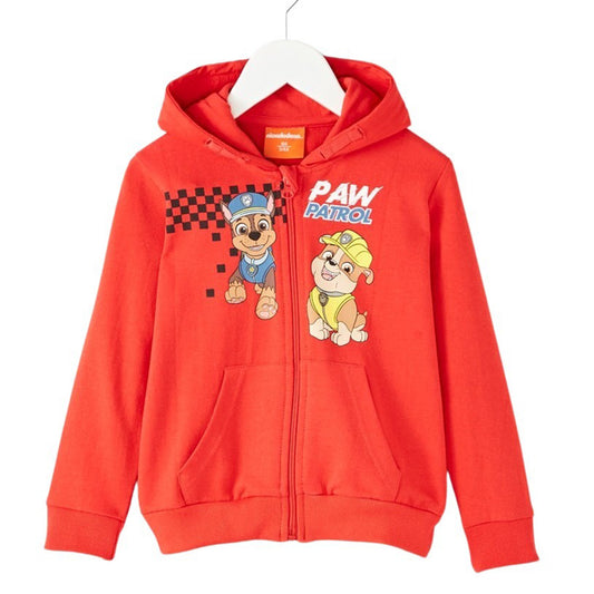 Sweat Paw Patrol - 3A Garçon - Enfant - Rouge - 100% Coton, FRENCH TERRY, 260GSM RIB 2*2, 95% Coton, 5%Élasthanne - TrendyFlair