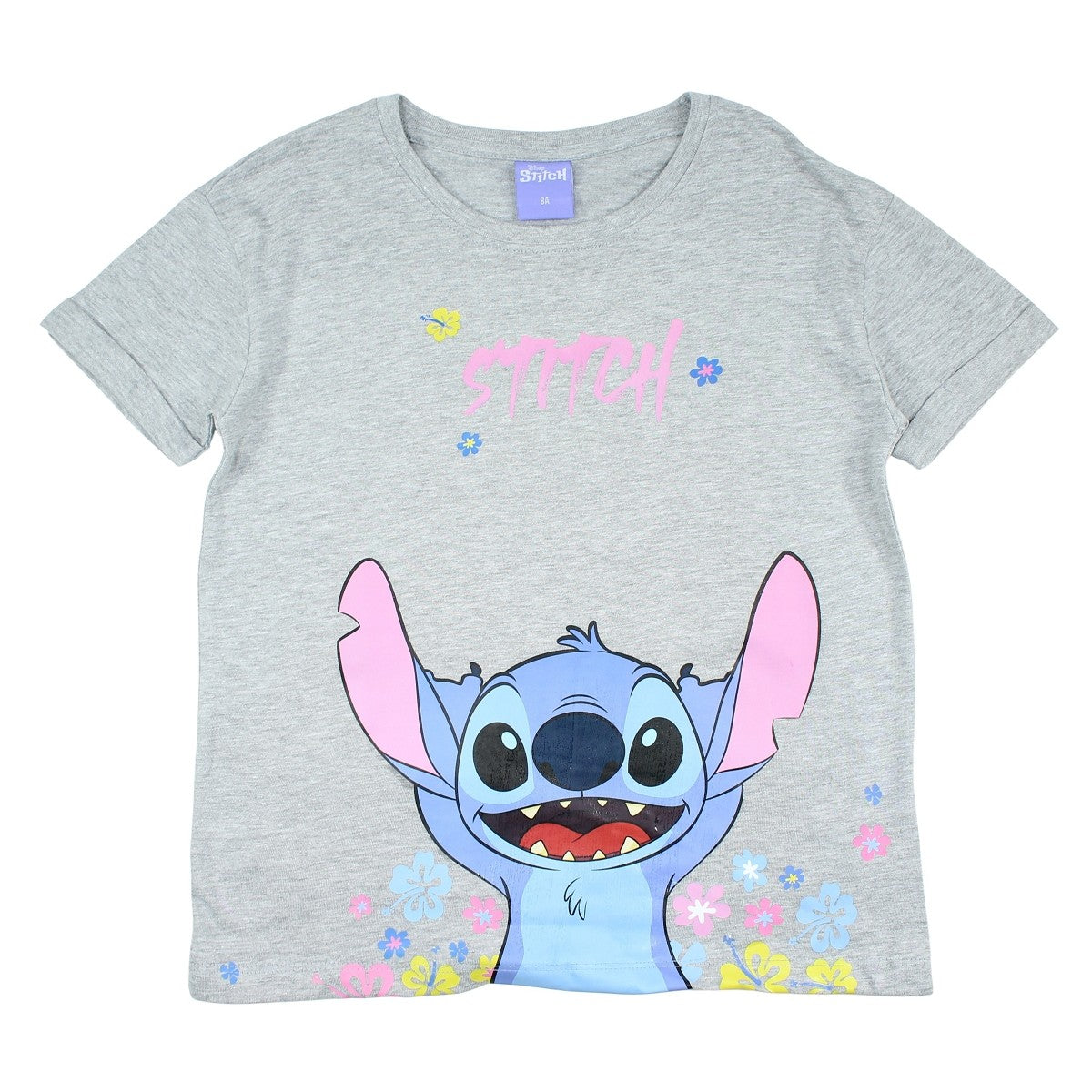 T-Shirt Lilo et Stitch - 2A Fille - Enfant - Gris - 88% Coton, 12% Polyester - TrendyFlair