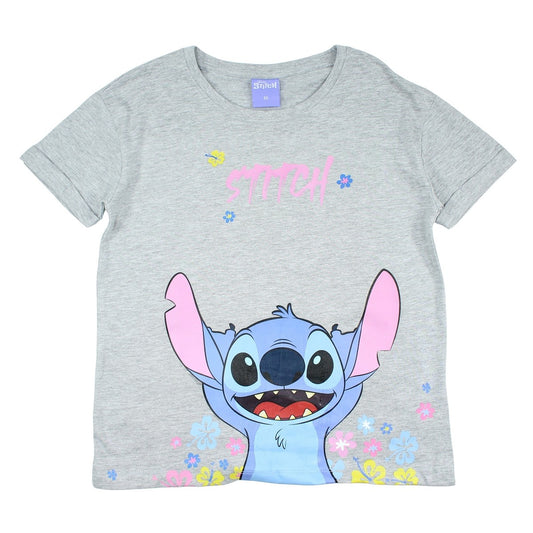 T-Shirt Lilo et Stitch - 2A Fille - Enfant - Gris - 88% Coton, 12% Polyester - TrendyFlair