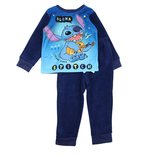 Pyjama polaire Lilo & Stitch - 3A Garçon - Enfant - Marine - 100% Polyester - TrendyFlair