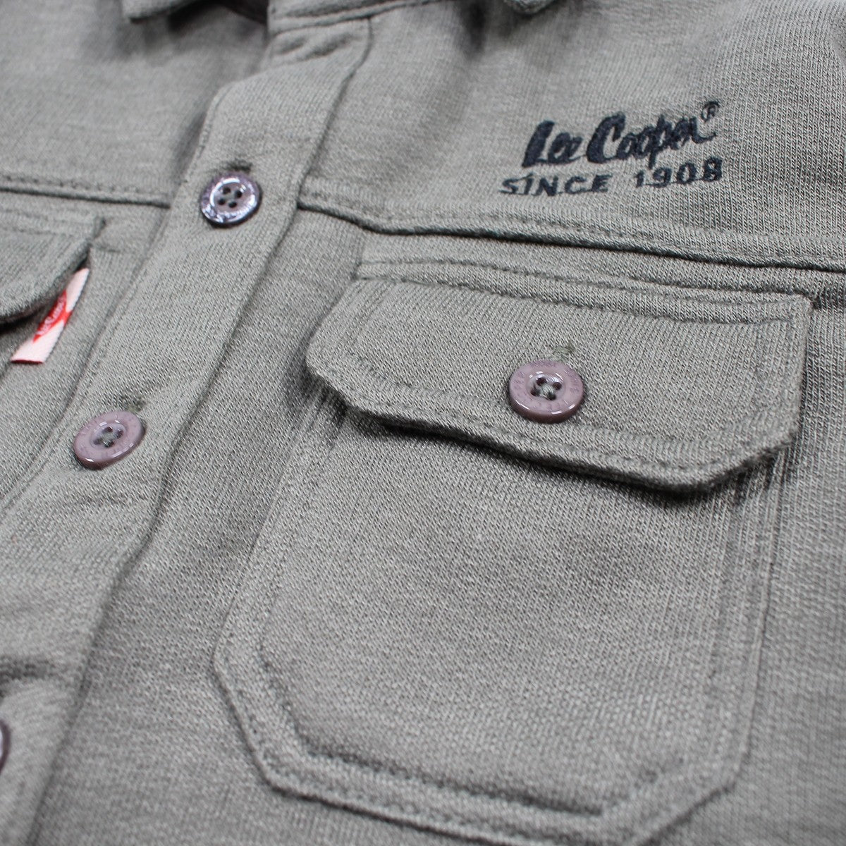 Chemise polaire garçon Lee Cooper - 4A Garçon - Enfant - Kaki - 90% Coton, 10% VISCOSE - TrendyFlair