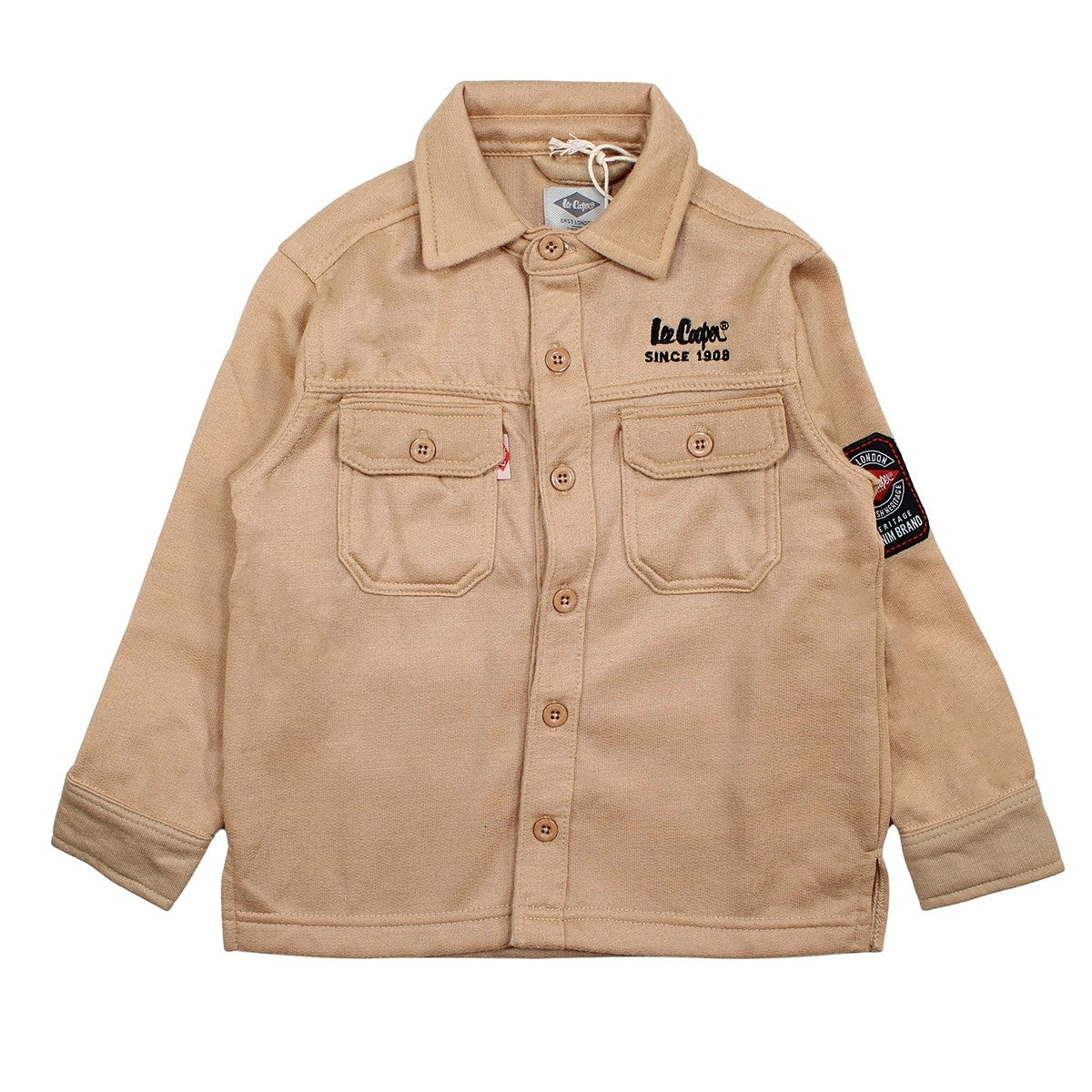 Chemise polaire garçon Lee Cooper - 4A Garçon - Enfant - Beige - 90% Coton, 10% VISCOSE - TrendyFlair