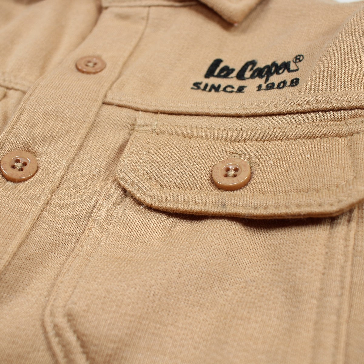 Chemise polaire garçon Lee Cooper - 4A Garçon - Enfant - Beige - 90% Coton, 10% VISCOSE - TrendyFlair