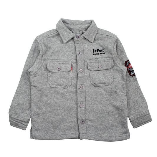 Chemise polaire garçon Lee Cooper - 4A Garçon - Enfant - Gris - 90% Coton, 10% VISCOSE - TrendyFlair