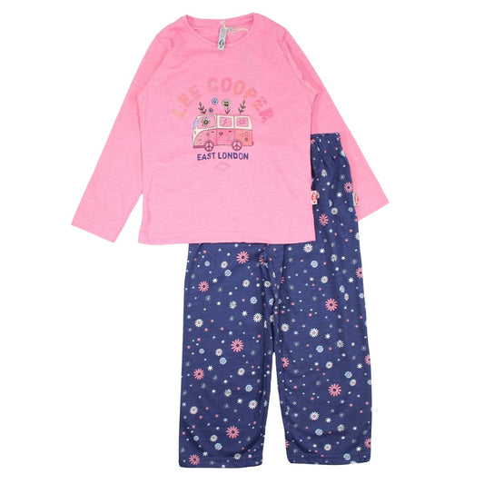 Pyjama fille Lee Cooper - 8A Fille - Enfant - Rose - 65% Polyester, 35% Coton - TrendyFlair