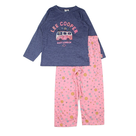 Pyjama fille Lee Cooper - 8A Fille - Enfant - Marine - 65% Polyester, 35% Coton - TrendyFlair