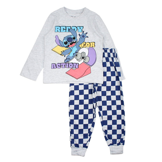Pyjama garçon Lilo & Stitch - 8A Garçon - Enfant - Gris - 100% Coton - TrendyFlair